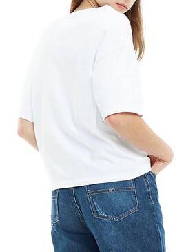 T-Shirt Tommy Jeans Badge Branco Mulher