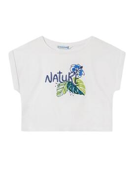 T-Shirt Mayoral Bordado Nature Branco para Menina