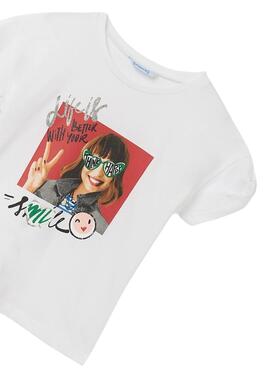 T-Shirt Mayoral Chica Smile Branco para Menina