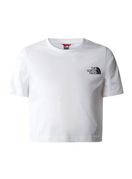 T-Shirt The North Face Crop Dome Branco para Menina