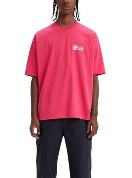T-Shirt Levis Skate Rosa para Homem