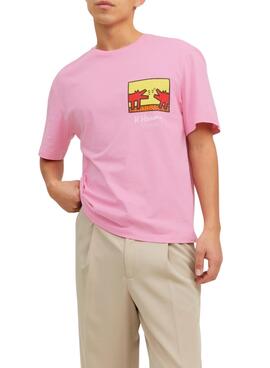 T-Shirt Jack & Jones Keith Haring Rosa Homeme