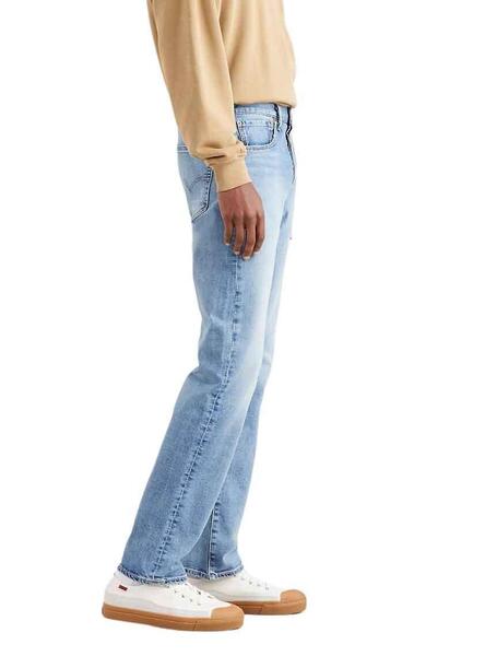 Calça Levis Jeans Masculina Regular 502 Taper Stretch Cool Denim Azul