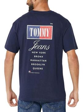 T-Shirt Tommy Jeans Relaxed Azul Marinho para Homem