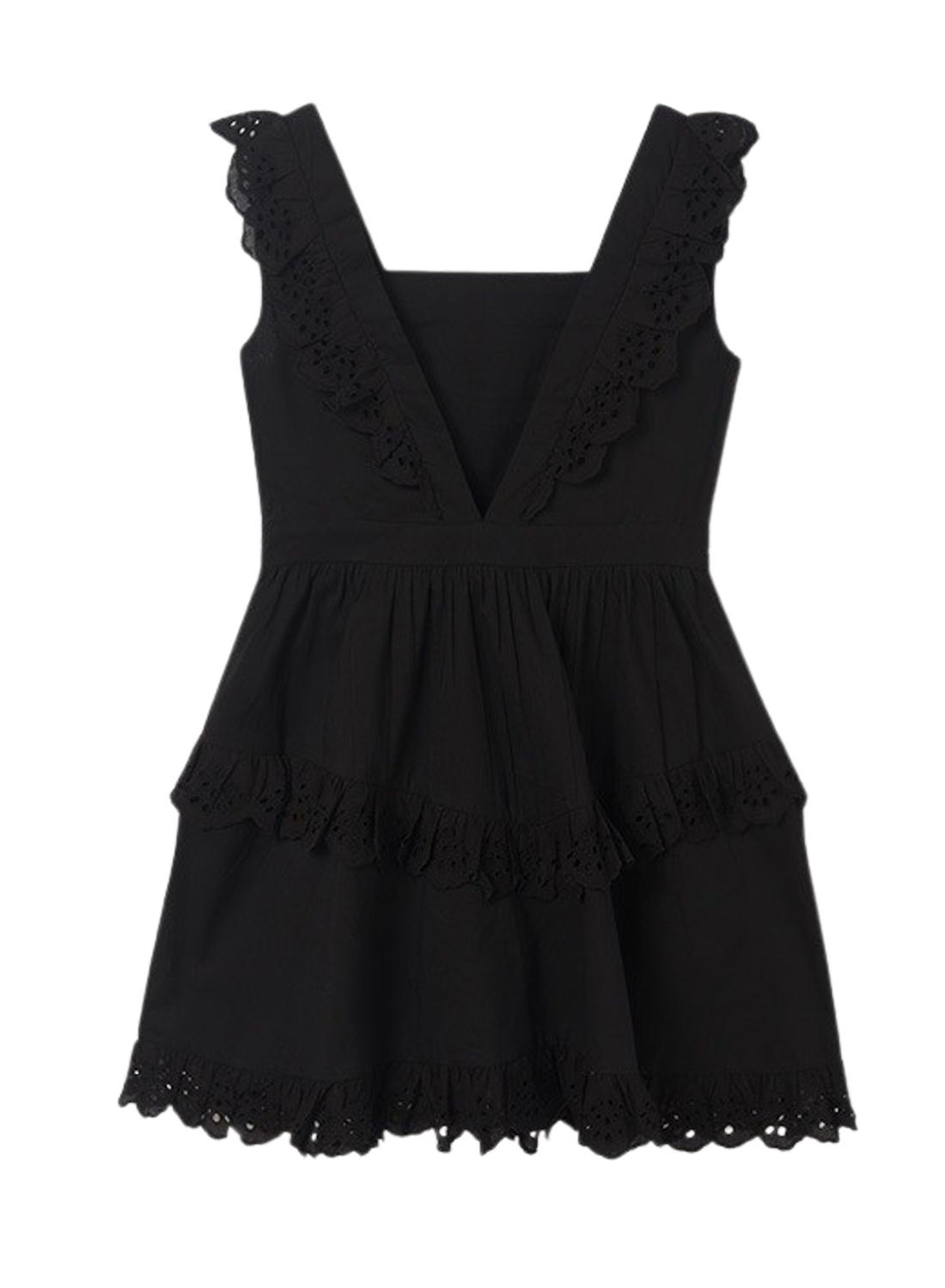 Vestido Mayoral Popelin Perfurado Preto para Menina