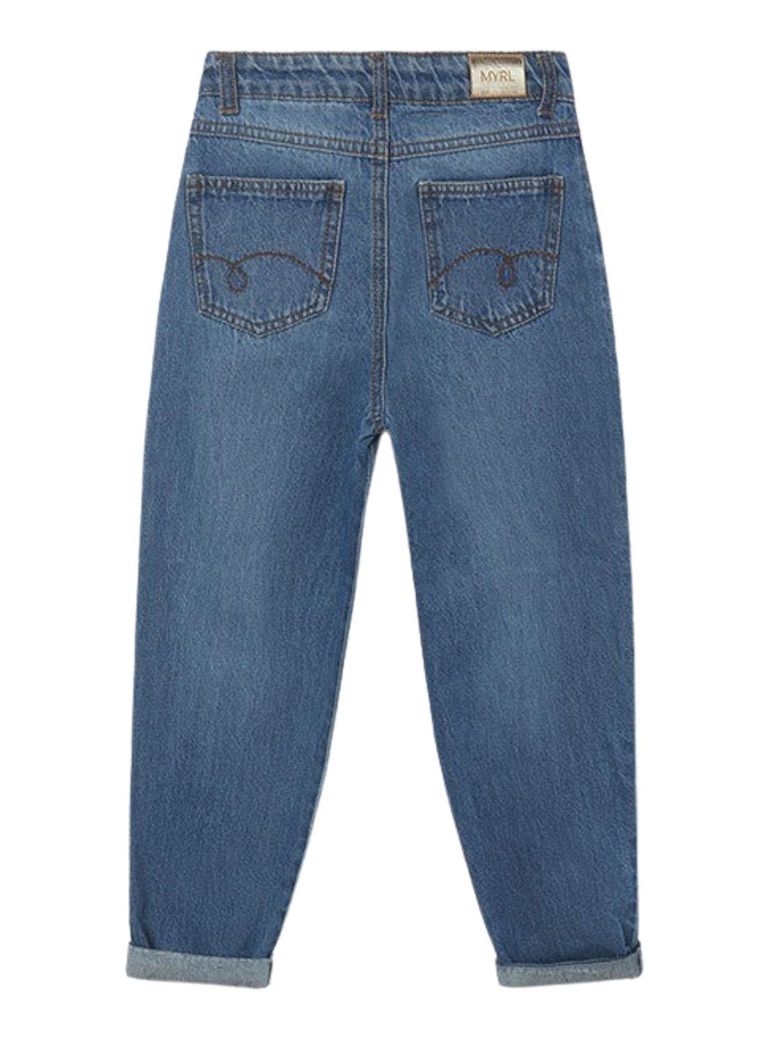 Calças Mayoral Cropped Denim Slouch Azul Menina