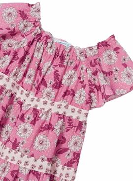 Vestido Mayoral Printed Combinado Rosa para Menina