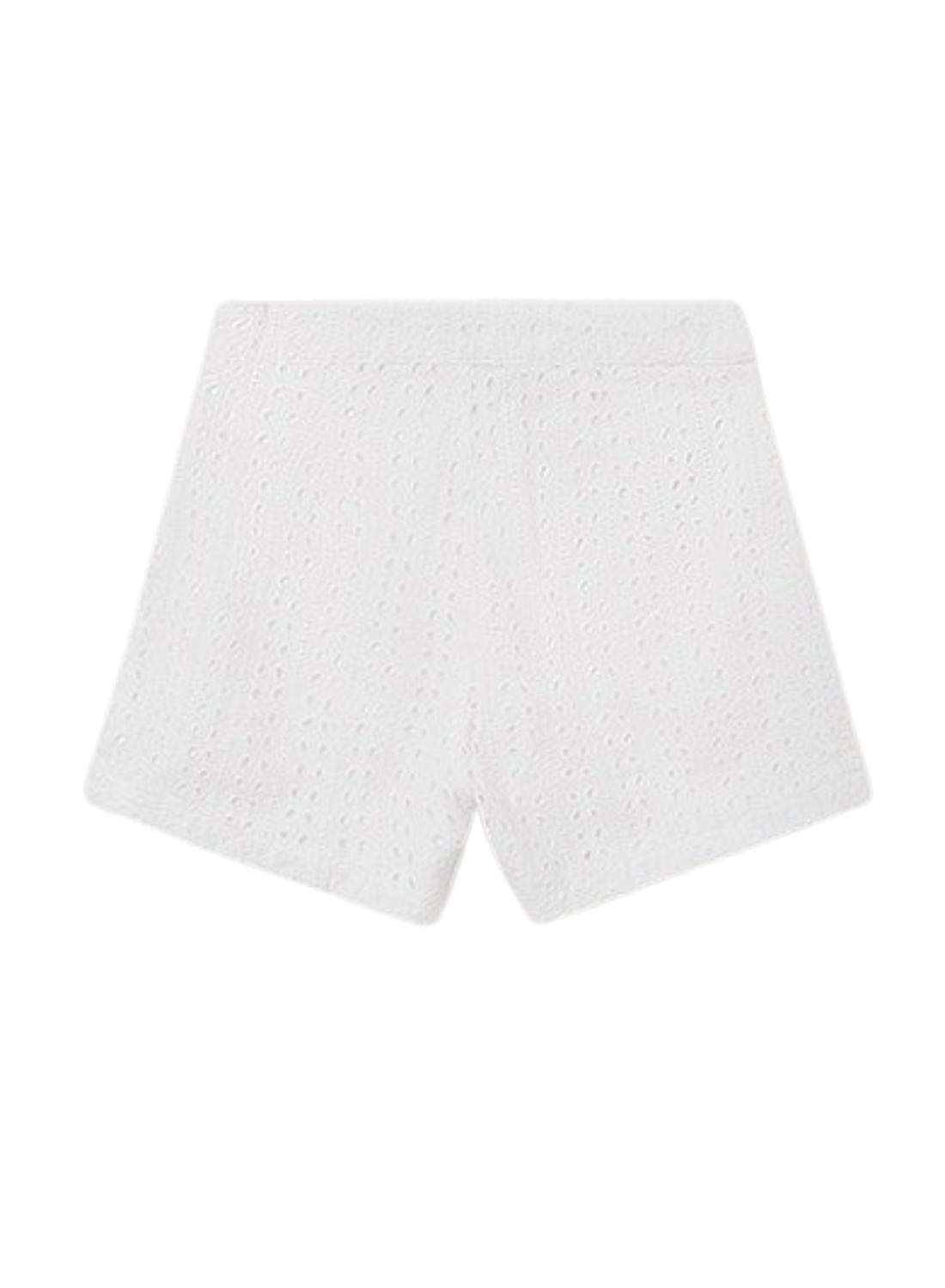 Short Mayoral Perfurado Branco para Menina