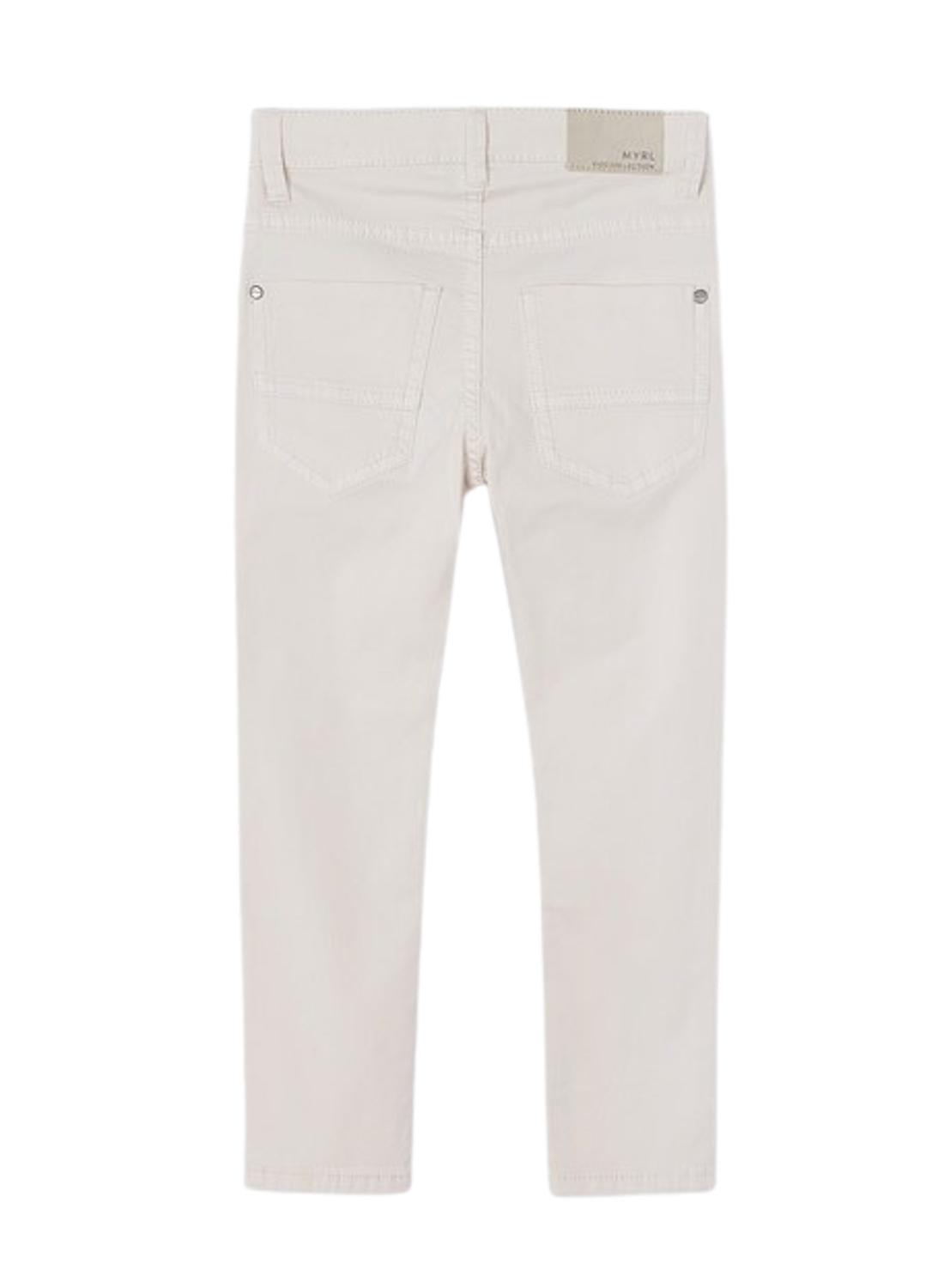 Calças Mayoral Sarga Slim Fit Branco para Menino