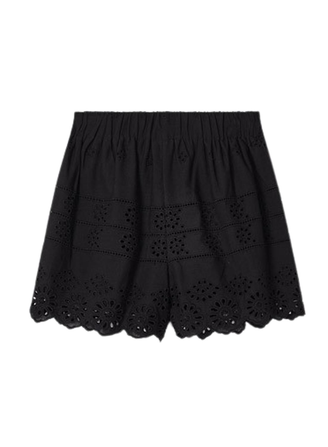 Short Mayoral Perfurado Preto para Menina