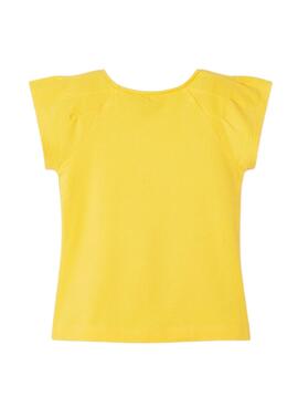 T-Shirt Mayoral Aplicações Amarelo para Menina