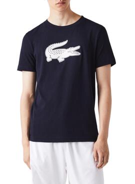 T-Shirt Lacoste SPORT Transpirável Azul Marinho Homem