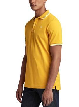 Polo G-Star Dunda Stripe Amarelo Slim para Homem