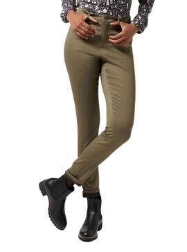 Calças Naf Naf Skinny Verde para Mulher