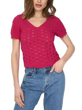 T-Shirt Only Becca Rosa para Mulher