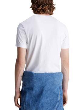 T-Shirt Calvin Klein Logo Slim Branco para Homem