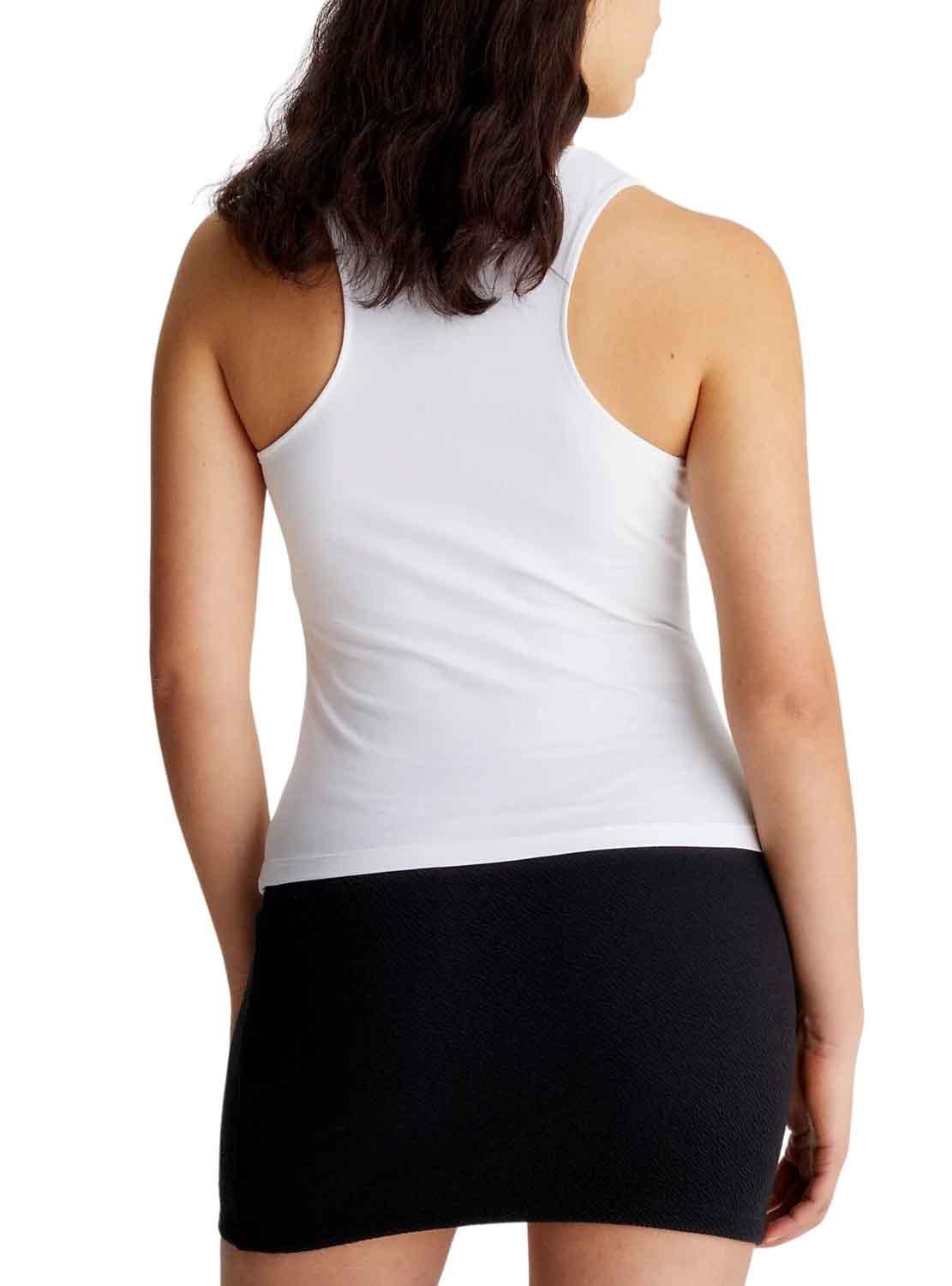 T-Shirt Calvin Klein Racer Branco para Mulher