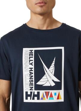 T-Shirt Helly Hansen Shoreline Azul Marinho para Homem