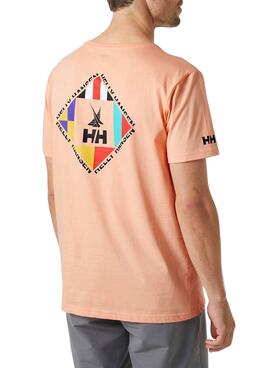 T-Shirt Helly Hansen Shoreline Laranja Homem