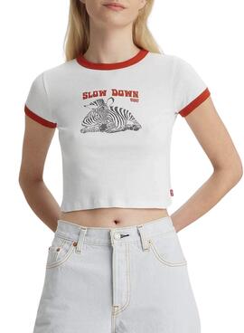 T-Shirt Levis Lento Down Branco para Mulher