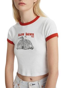 T-Shirt Levis Lento Down Branco para Mulher