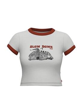 T-Shirt Levis Lento Down Branco para Mulher