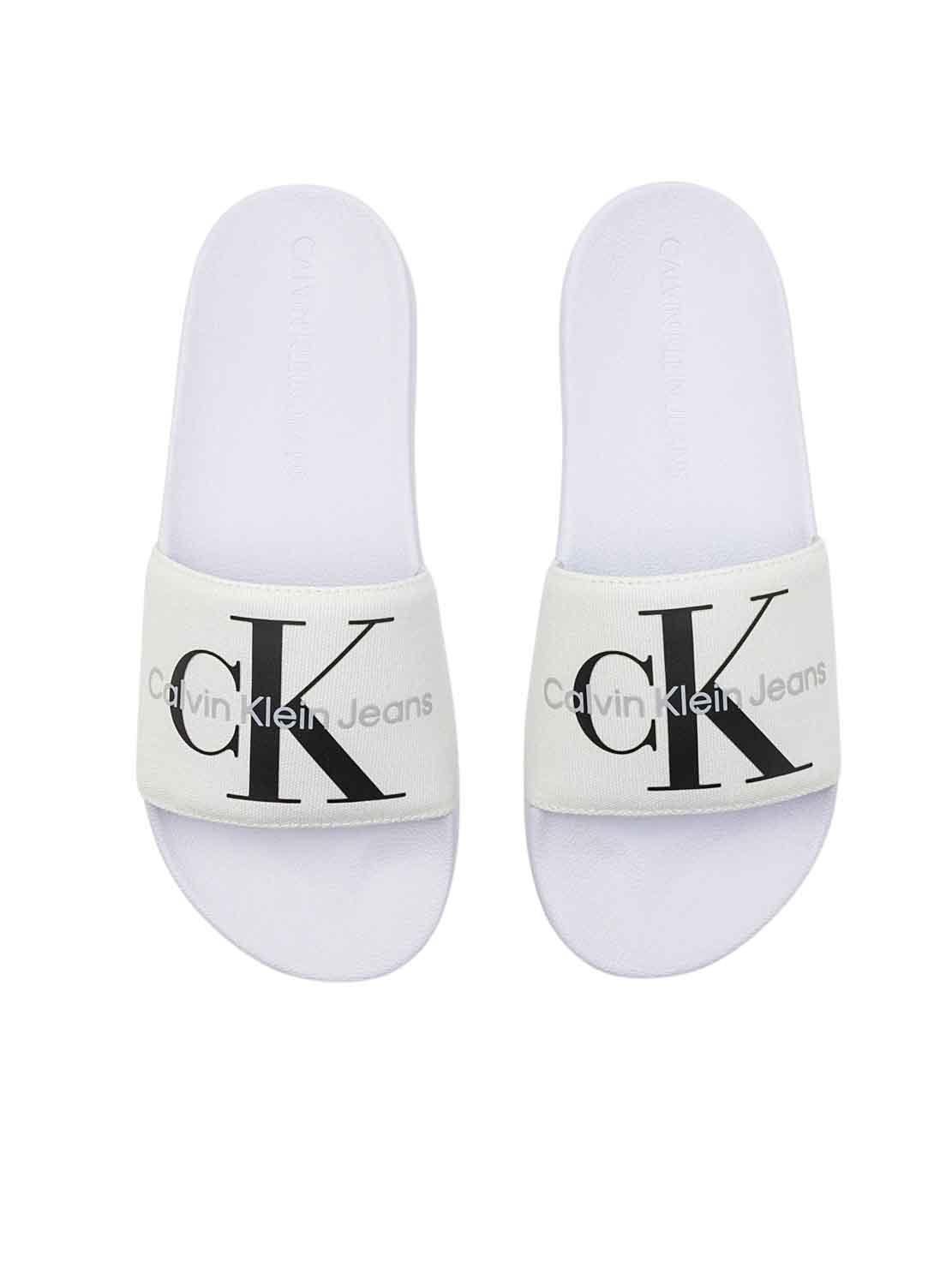 Chinelos Calvin Klein Monograma Branco para Homem