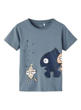 T-Shirt Name It Fama Azul para Menino