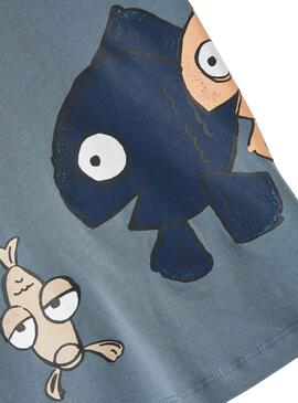 T-Shirt Name It Fama Azul para Menino