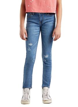 Calças Jeans Levis 710 Super Skinny Azul Menina