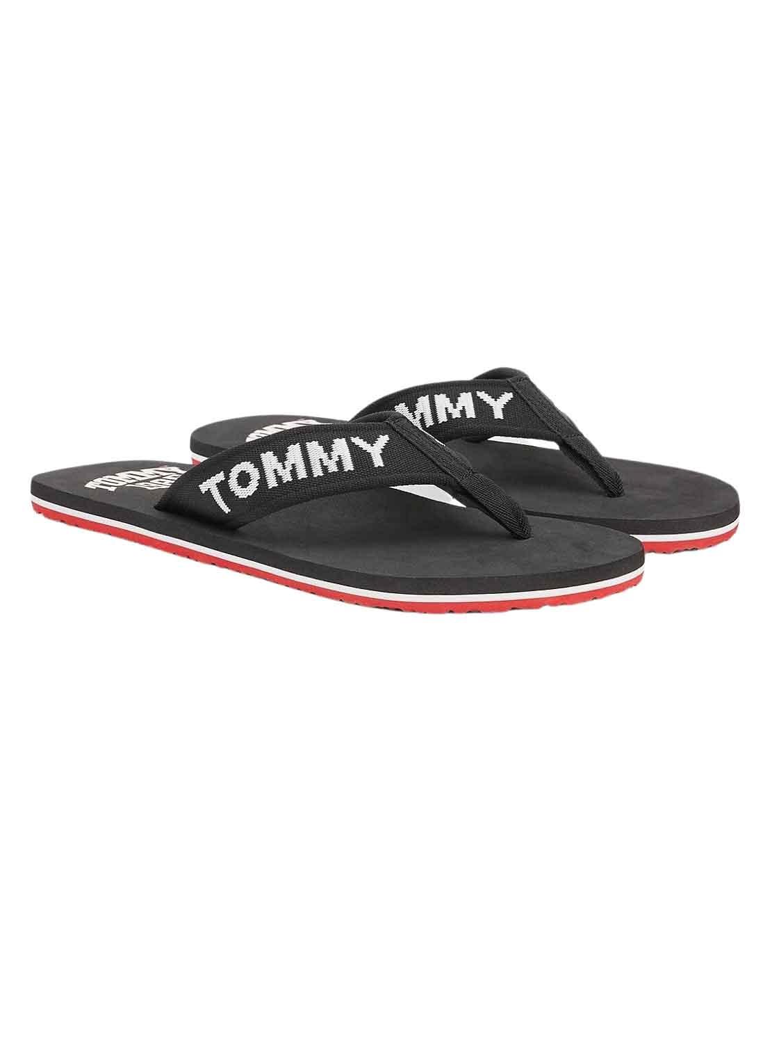 Flip flops Tommy Jeans Logo Tape Preto para Homem