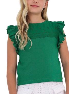 T-Shirt Mayoral Aparelho perfurado Verde Menina