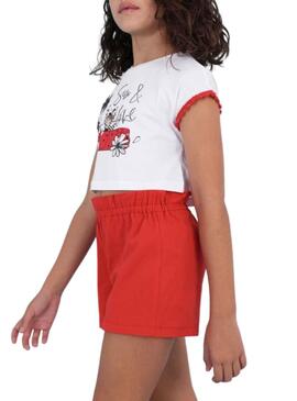 Set Mayoral Short e T-Shirt Vermelho para Menina