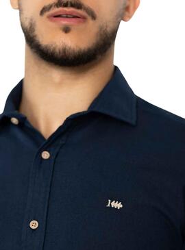 Camisa Klout Lino Azul Marinho para Homem