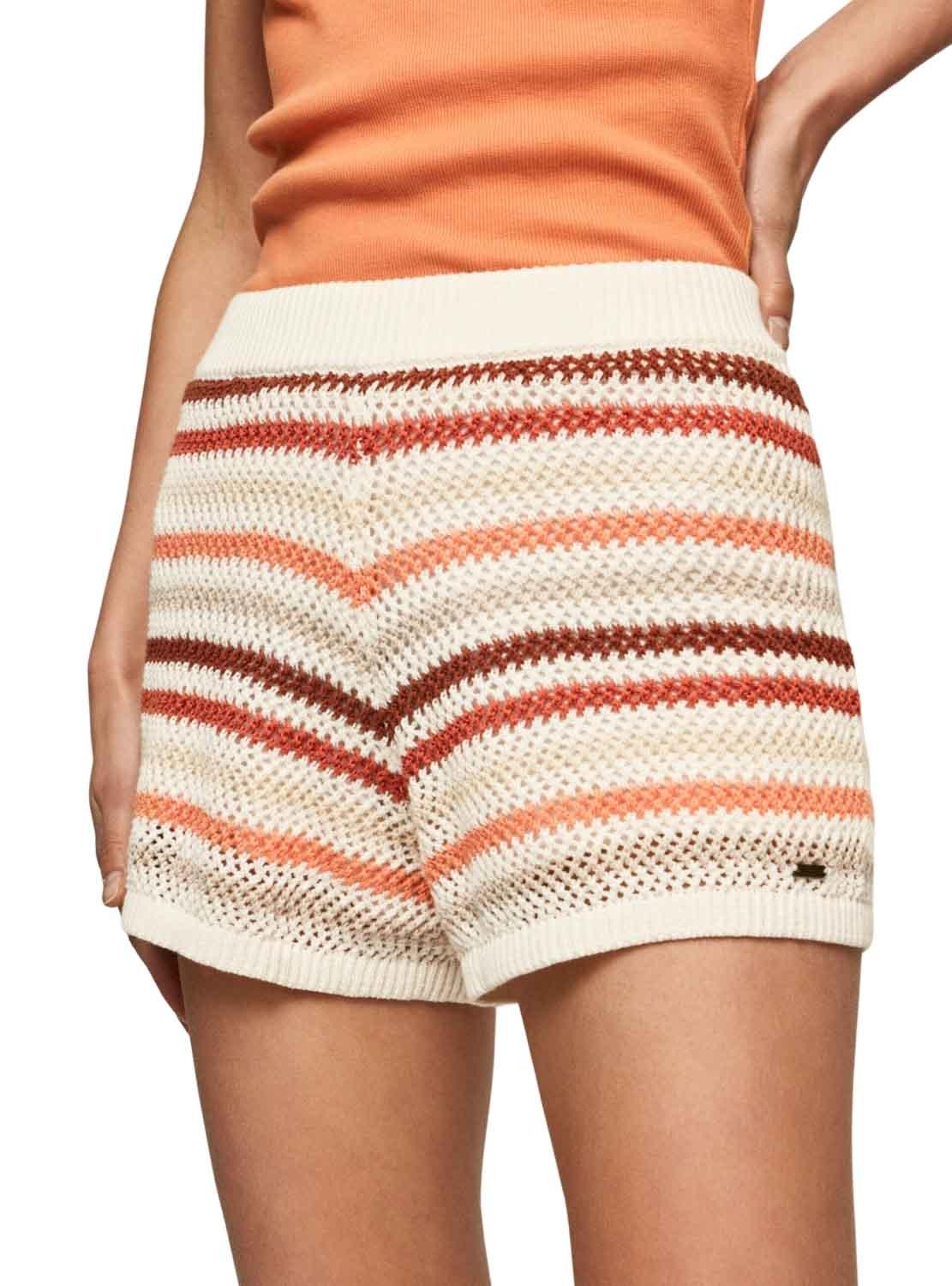 Shorts Pepe Jeans Frances Beige para Mulher