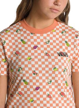 T-Shirt Vans Fruit Check Laranja para Menina