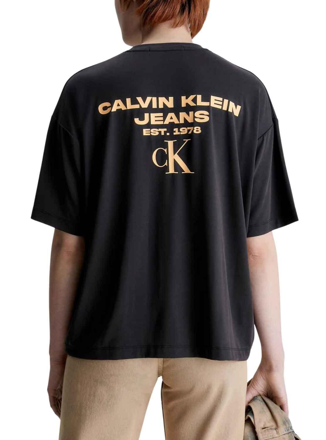 T-Shirt Calvin Klein Logo Modal Preto para Homem