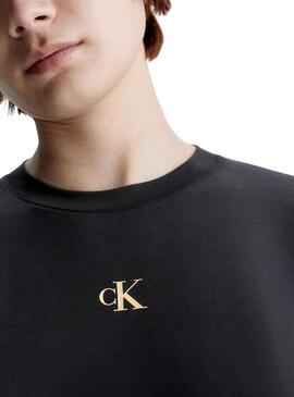 T-Shirt Calvin Klein Logo Modal Preto para Homem