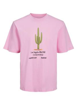 T-Shirt Jack & Jones Grocery Rosa para Homem