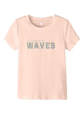 T-Shirt Name It Fleur Laranja para Menina