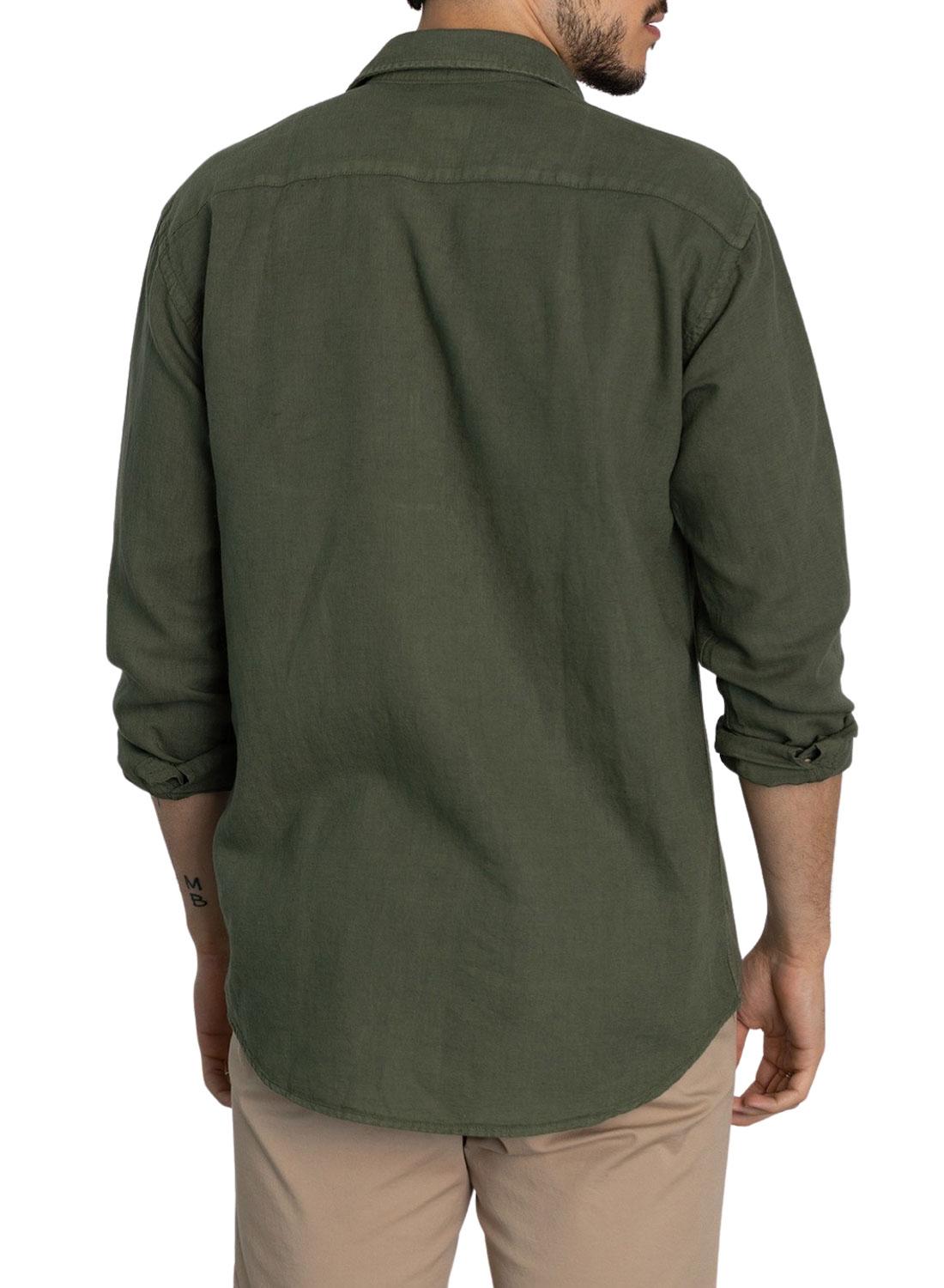 Camisa Lino Verde Klout para Homem