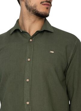 Camisa Lino Verde Klout para Homem