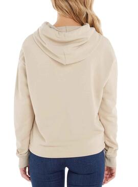 Sweat Tommy Jeans Boxy Logotipo Bege para Mulher