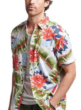 Camisa Superdry Havaiano Branco para Homem