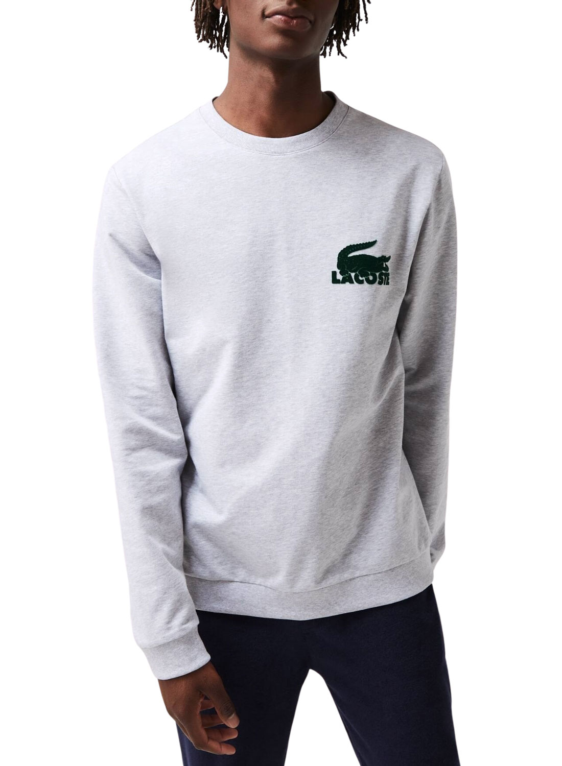 Sweat Lacoste Lounge Cinza Croco para Homem