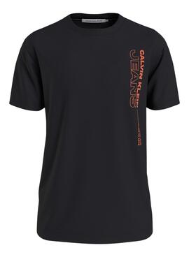 T-Shirt Calvin Klein Stacked Preto para Homem