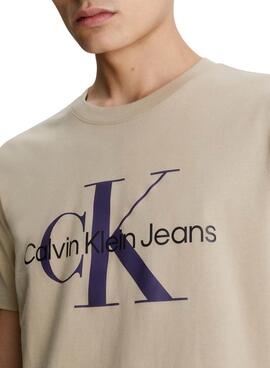 T-Shirt Calvin Klein Seasonal Bege para Homem