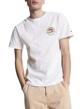 T-Shirt Tommy Jeans Circle Branco para Homem