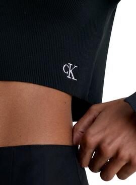 Cárdigan Calvin Klein Hook Preto para Mulher