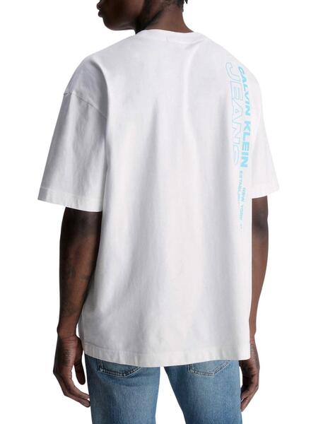 T-Shirt Calvin Klein OverLogo Branco para Homem